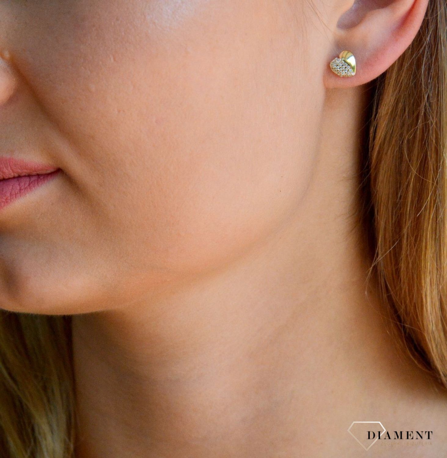 Złote kolczyki damskie 375 serduszka z cyrkoniami KL 5643 375.jpg